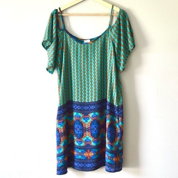 FRANCESCA’S Dress, Blue & Green, Size Small - Picture 1 of 9